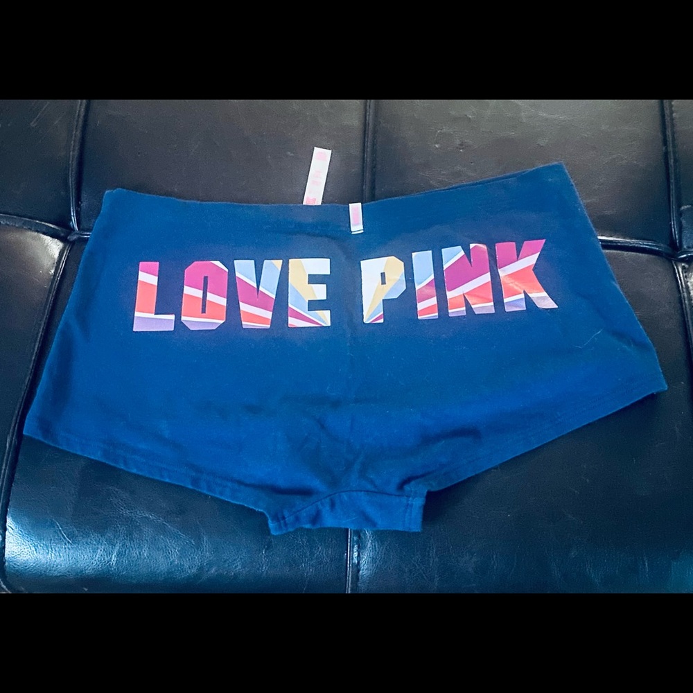 Pink By Victoria’s Secret Navy Blue Boy Shorts NWOT